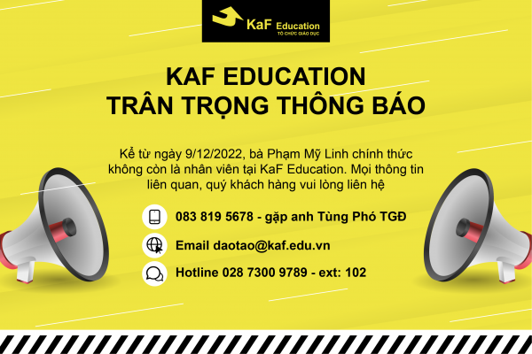 KaF Education - THÔNG BÁO THAY ĐỔI NHÂN SỰ