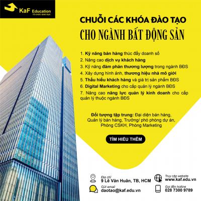 CHUỖI CÁC KHÓA ĐÀO TẠO CHO NGÀNH BẤT ĐỘNG SẢN